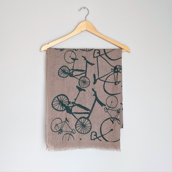 Bicycle Print Scarf - Picture 3 of 7